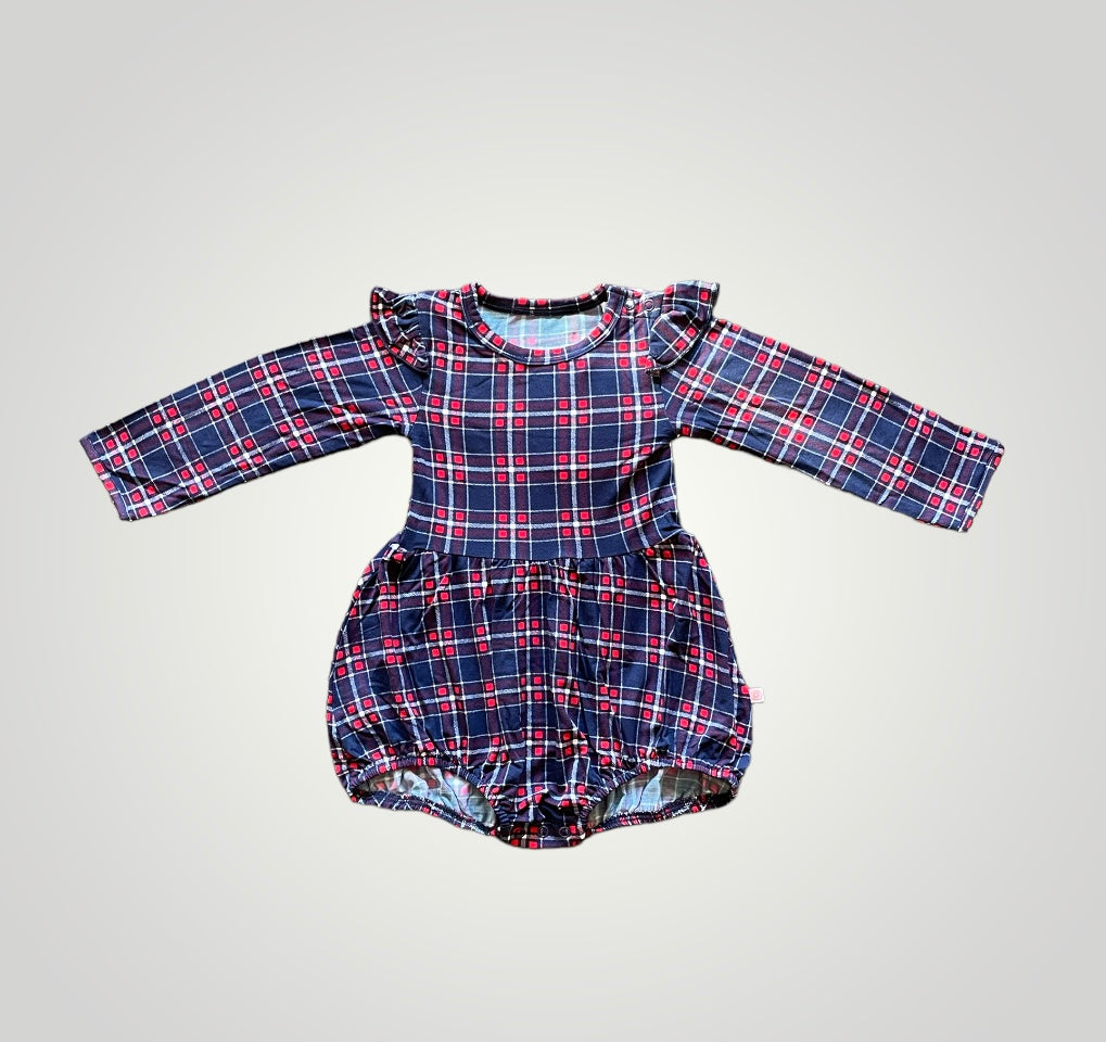 Hendrix Plaid Long Sleeves Bubble Romper