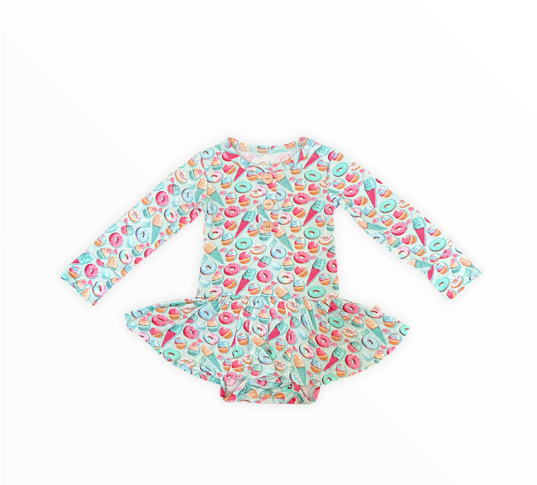 [FINAL SALE] Zoe’s Ballerina Long Sleeves Twirl Skirt Body suit