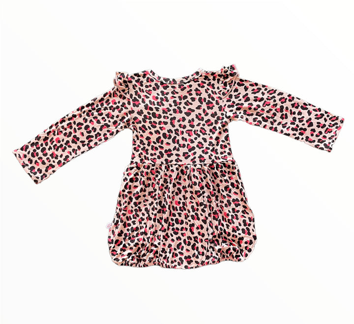 BRIELLA ROSE Leopard Long Sleeves Bubble Romper